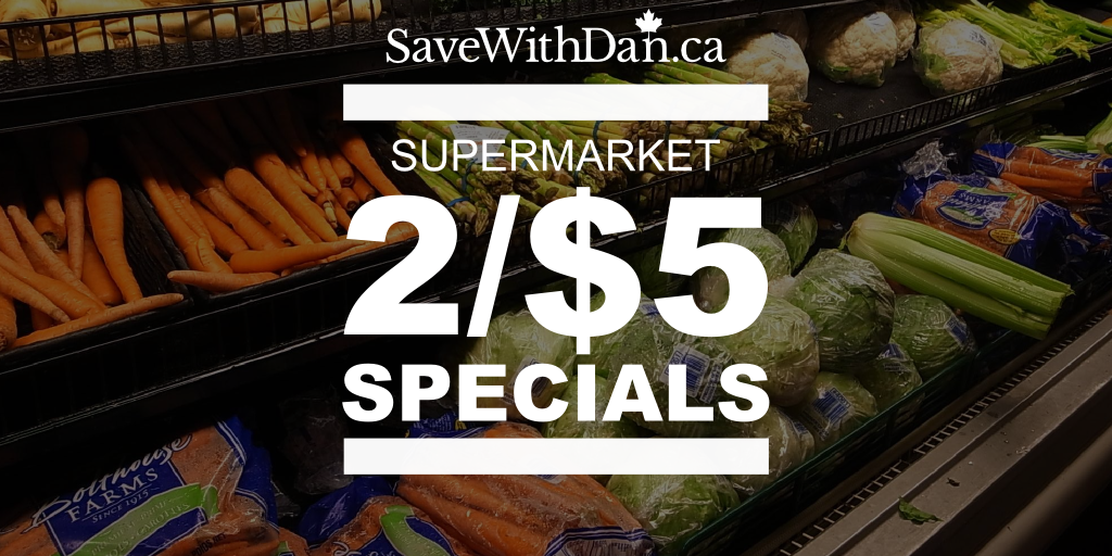 Supermarket specials: 2/$5